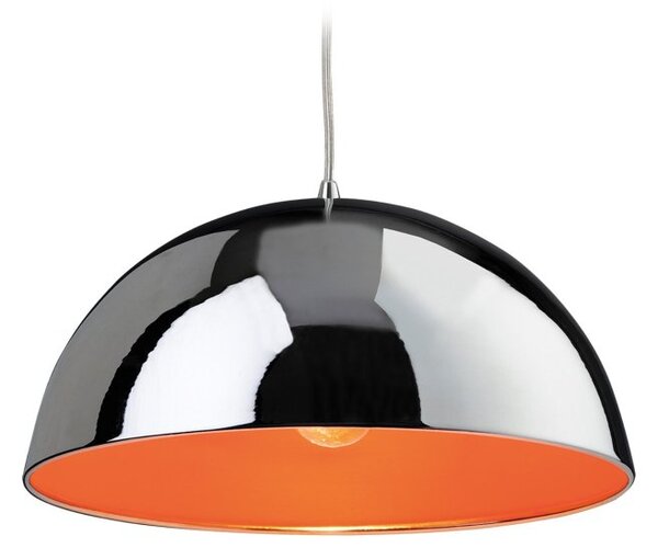 Firstlight 8622CHOR Bistro 1 Light Ceiling Pendant in Chrome and Orange