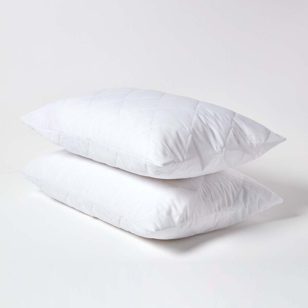 Homescapes Quilted Pillow Protector Pair, Standard Size