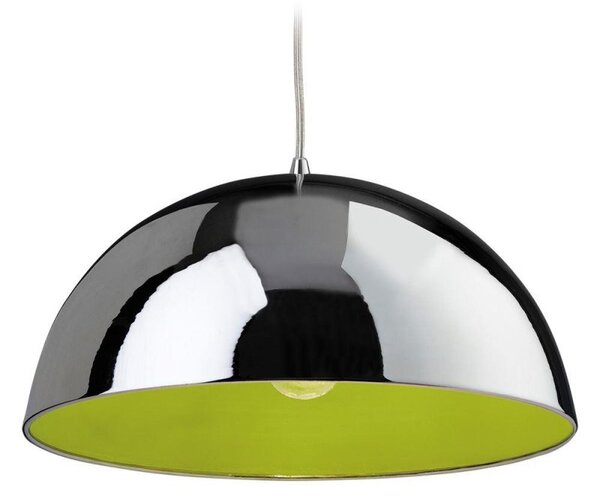Firstlight 8622CHGN Bistro 1 Light Ceiling Pendant in Chrome and Green Finish