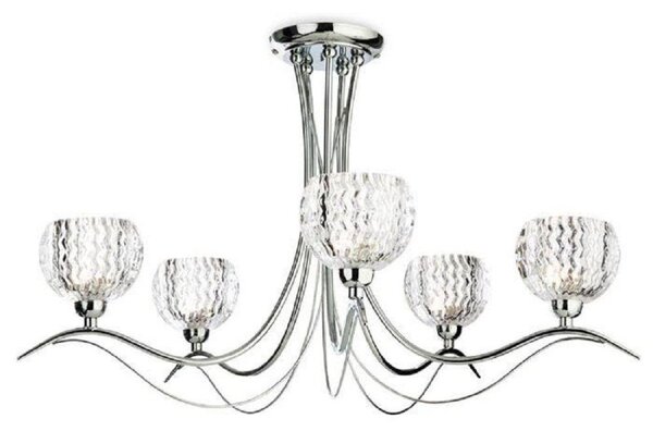 Firstlight 8620CH Blanche 5 Light Semi Flush Ceiling Light in Polished Chrome