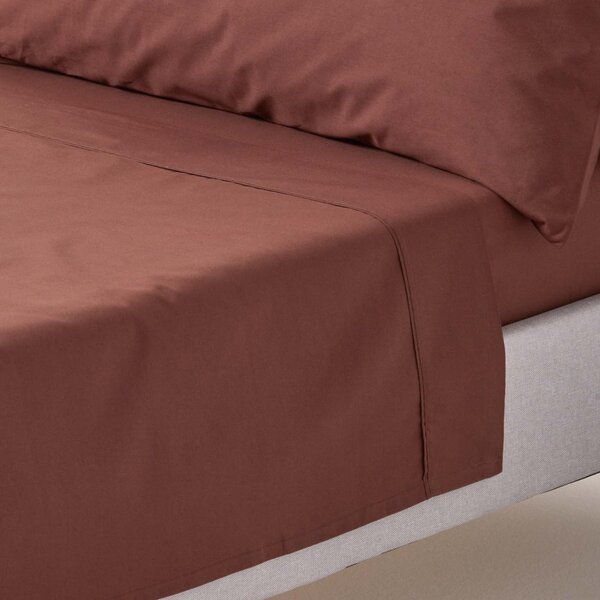 Homescapes Chocolate Egyptian Cotton Flat Sheet 200 TC, Single