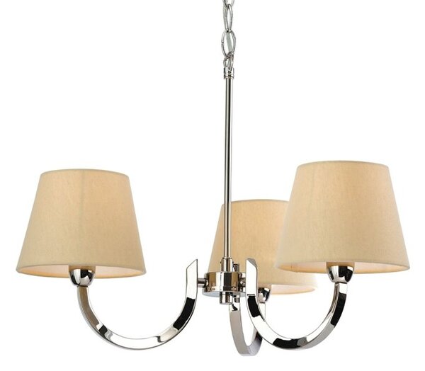 Firstlight 2321PST Fairmont 3 Light Polished Steel Ceiling Pendant