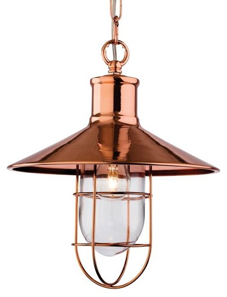 Firstlight 2306CP Crescent 1 Light Hanging Ceiling Lantern in Copper