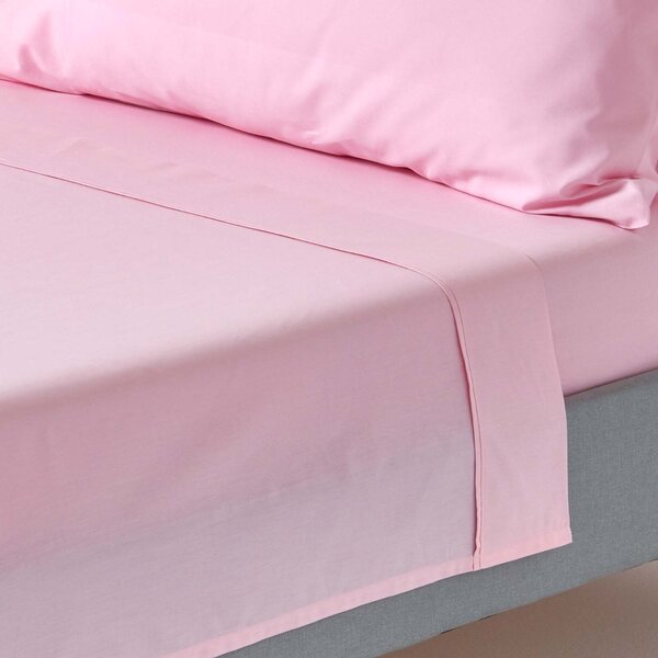 Homescapes Pink Egyptian Cotton Flat Sheet 200 TC, Single