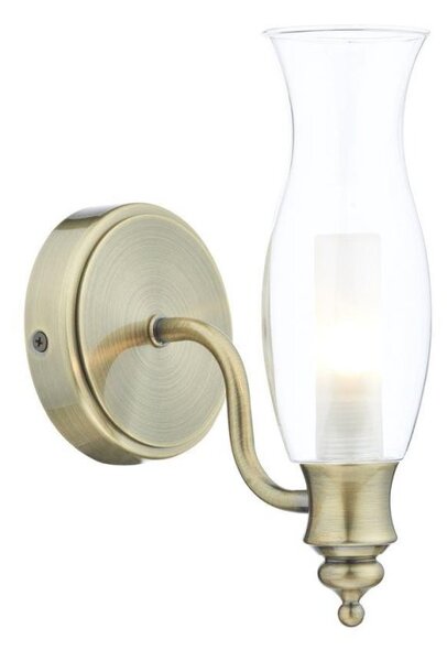 Dar VES0775 Vestry Antique Brass Bathroom wall Light IP44