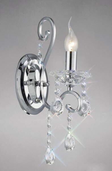 Diyas IL31361 Vela Single Crystal Wall Light in Polished Chrome