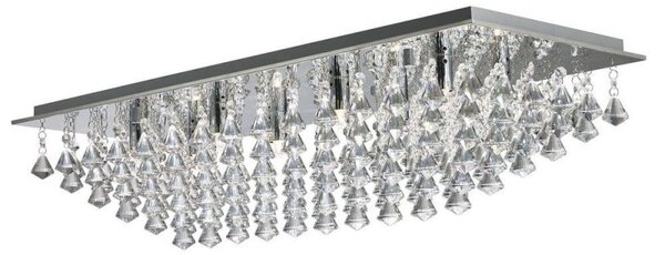 Searchlight 7828-8CC Hanna 8 Light Flush Ceiling Light In Chrome/Crystals