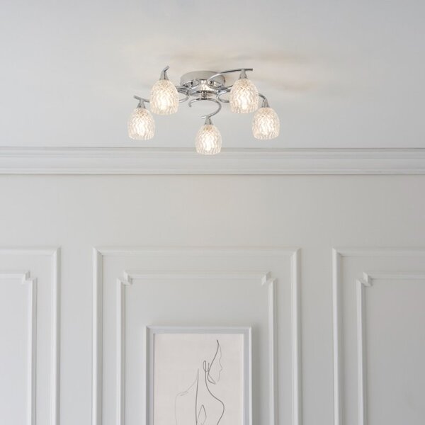 Endon BOYER-5CH Modern 5 Light Semi Flush Ceiling Light