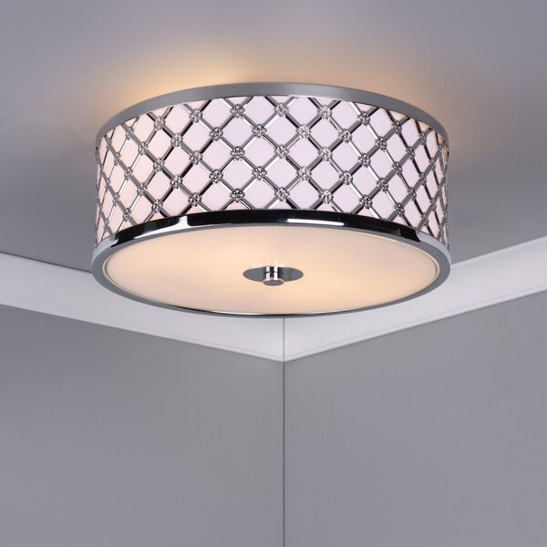 Dar CIV5250 Civic 2 Light Chrome Small Ceiling Flush Light