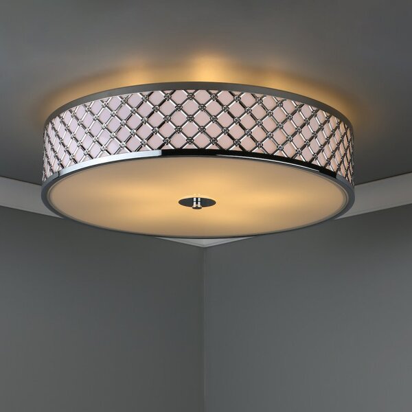 Dar CIV5050 Civic 5 Light Chrome Large Ceiling Flush Light