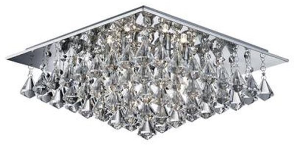 Searchlight 7306-6CC Hanna 6 Light Flush Ceiling Light In Chrome With Crystals