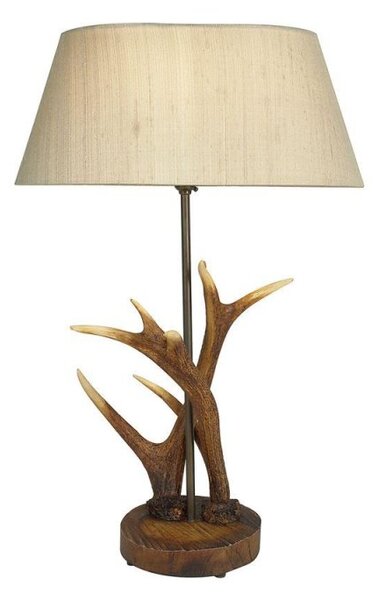 David Hunt Lighting ANT4129 + LEX1501/WH Antler Table Lamp Taupe/White Shade