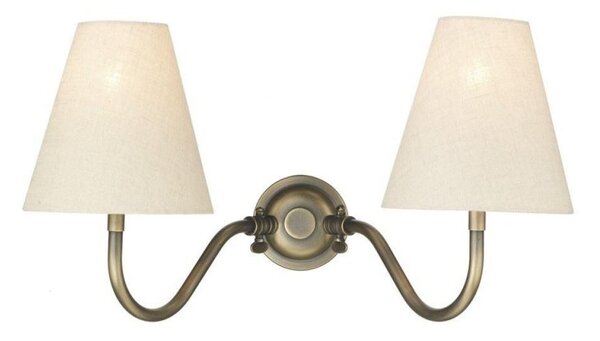 David Hunt Lighting HIC0975 + HIC26 Hicks Antique Brass Wall Light with Shades