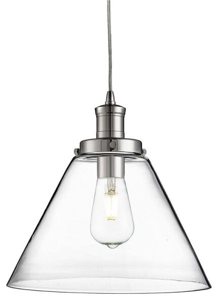 Searchlight 3228CC Pyramid 1 Light Ceiling Light In Chrome With Clear Glass