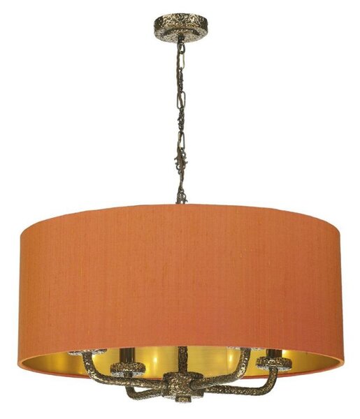 David Hunt Lighting SLO0463-11-GD Sloane Pendant In Bronze with Orange Shade