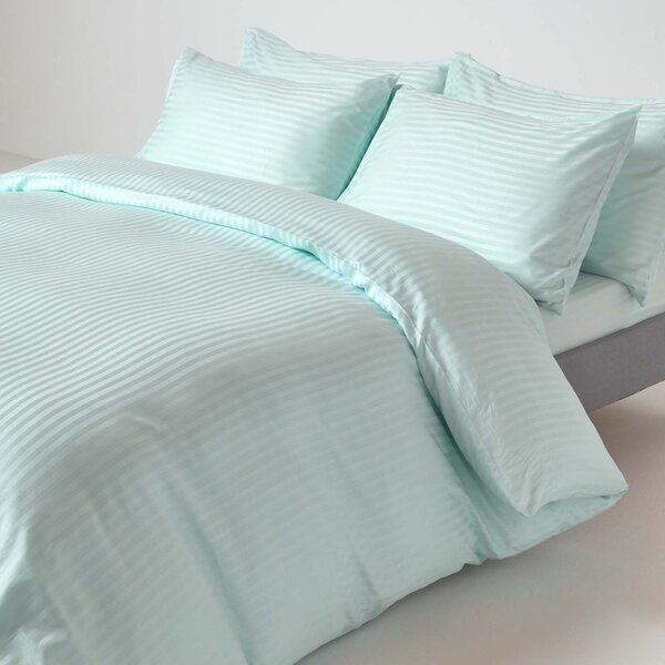 Blue Egyptian Cotton Single Duvet Cover With One Pillowcase, 330 TC