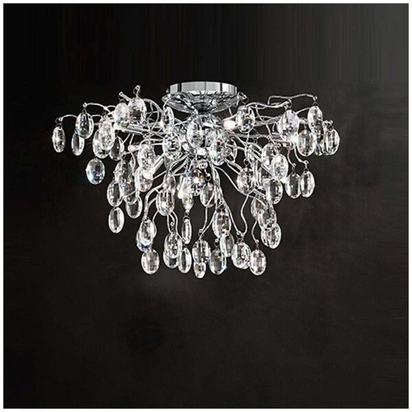 F2326/8 Chrome 8 Light LED Crystal Ceiling Light