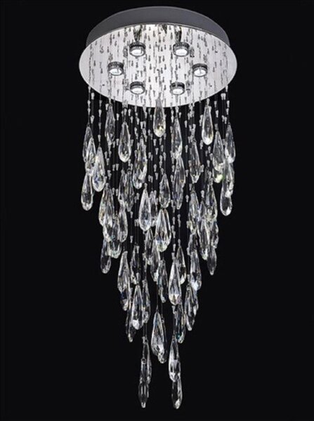 F2320/6 Chrome 6 Light LED Crystal Ceiling Light
