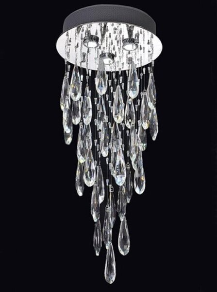 F2320/3 Chrome 3 Light LED Crystal Ceiling Light