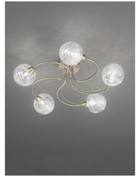 F2328/5 Bronze 5 Light Ceiling Light with Spun Glass Shades