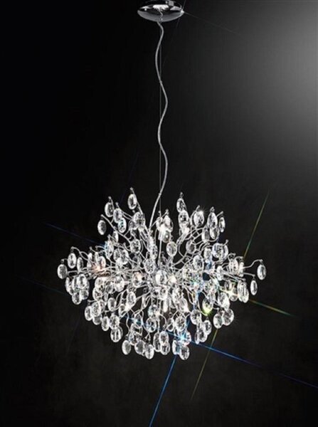 F2326/12 Chrome 12 Light Crystal Ceiling Light
