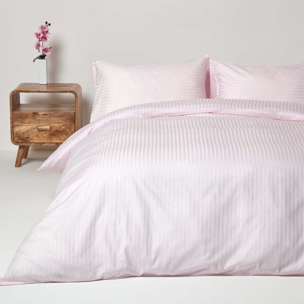 Dusky Pink Violet Egyptian Cotton Single Duvet Cover with One Pillowcase, 330 TC