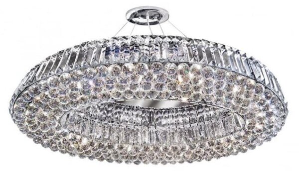 Searchlight 9291CC Vesuvius 10 Light Semi Flush Ceiling Light In Chrome With Mirror And Crystals