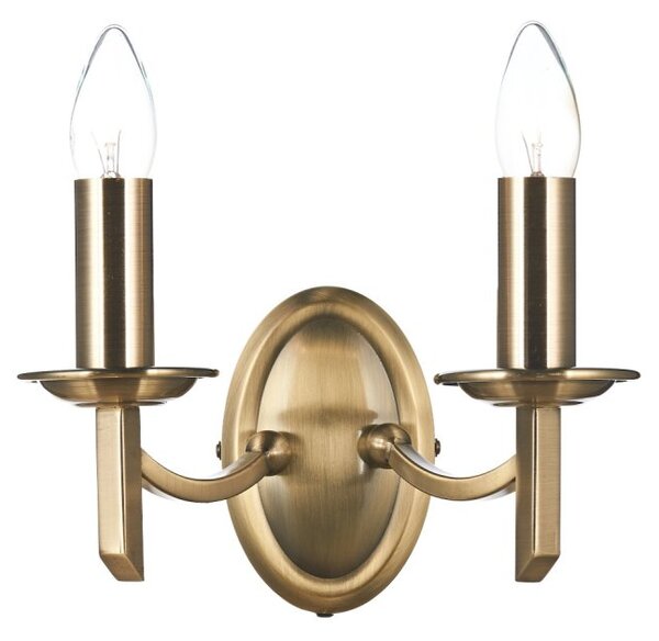 Dar AMB0975 Ambassador Antique Brass Wall Light