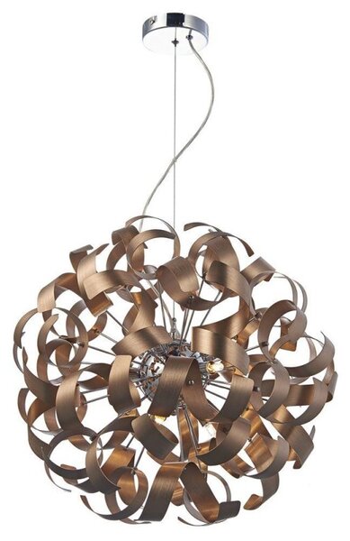 Dar RAW1364 Rawley 9 Light Satin Copper Ceiling Pendant