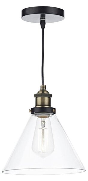 Dar RAY0175 Ray 1 Light Clear Glass Pendant Light