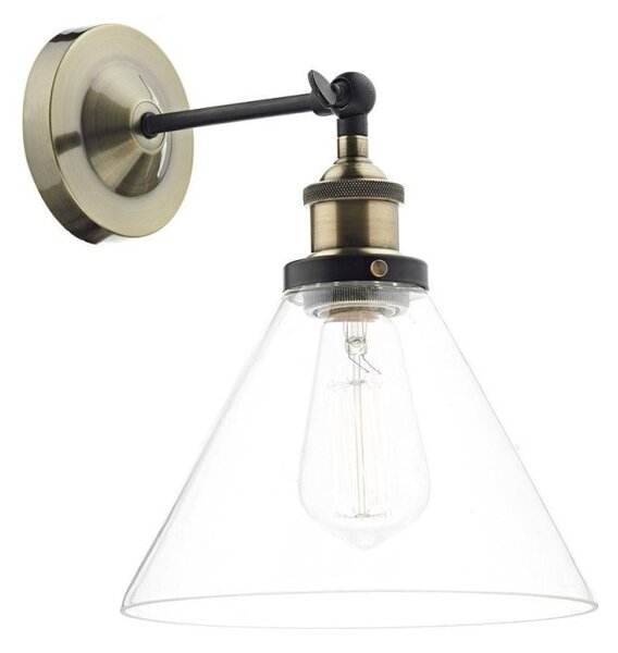 Dar RAY0775 RAY 1 Light Clear Glass Wall Light
