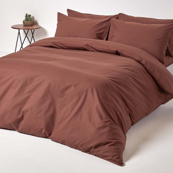 Chocolate Egyptian Cotton Single Duvet Cover with One Pillowcase, 200 TC