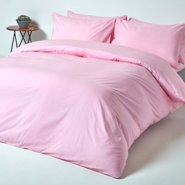 Pink Egyptian Cotton Single Duvet Cover with One Pillowcase, 200 TC