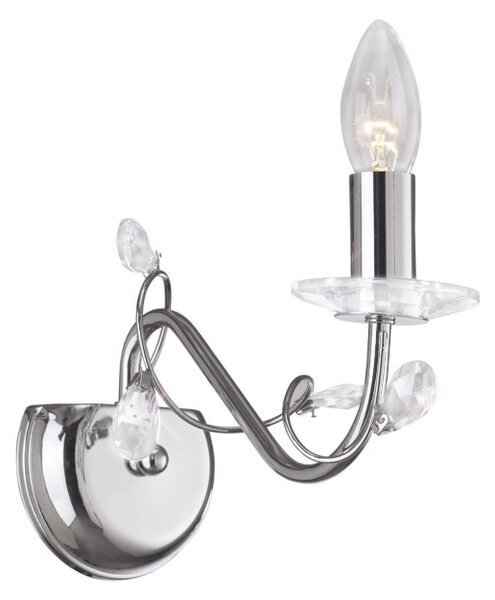 Diyas IL31211 Willow Single Wall Light in Polished Chrome Finish
