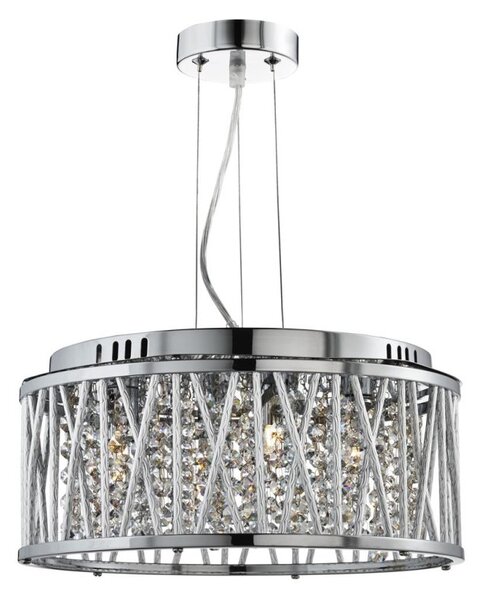 Searchlight 8334-4CC Elise 4 Light Ceiling Pendant Light In Chrome With Crystal Droplets