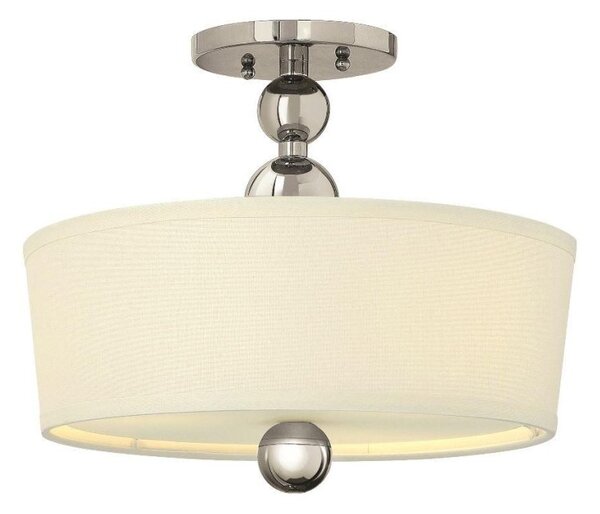 HK/ZELDA/SF PN Polished Nickel Zelda Semi Flush Ceiling Light with Shade
