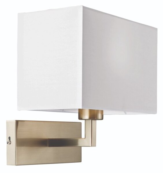Endon 61604 Piccolo Wall Light in Satin Nickel Finish with White Shade