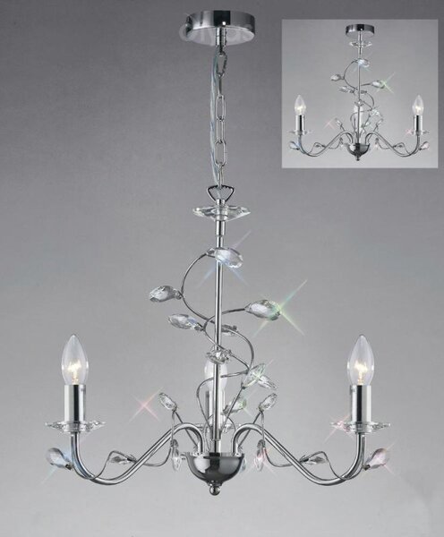 Diyas IL31213 Willow Ceiling Pendant Light in Polished Chrome