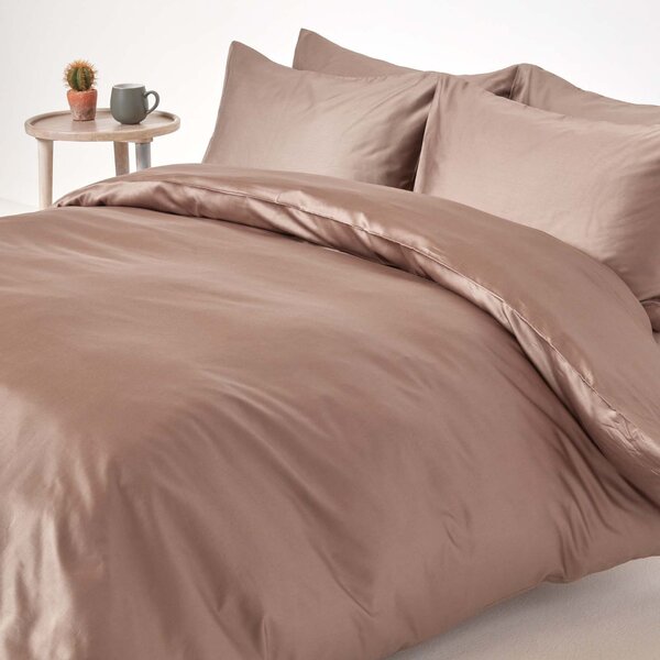 Brown Organic Cotton Duvet Cover Set 400 Thread count, Single