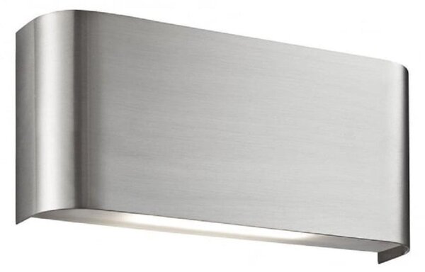 Searchlight 1953SS 20 LED Oblong Curved Wall Light In Satin Silver With Up And Down Light