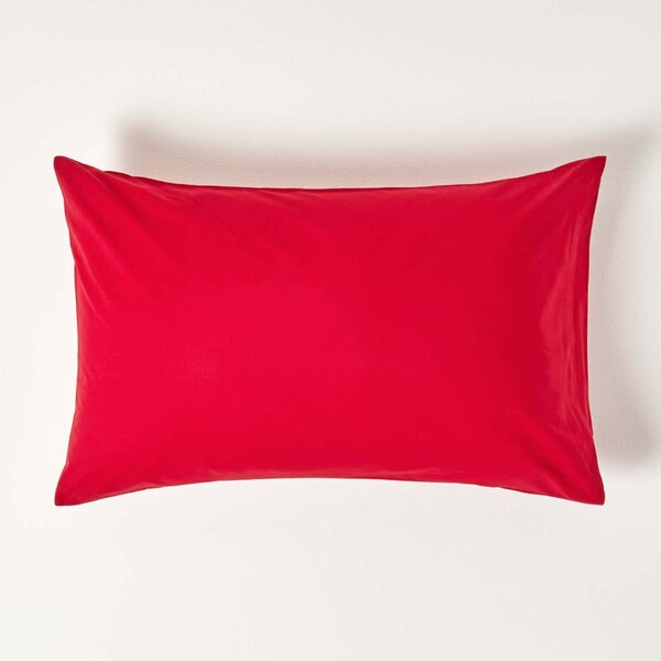 Homescapes Red Egyptian Cotton Housewife Pillowcase 200 TC