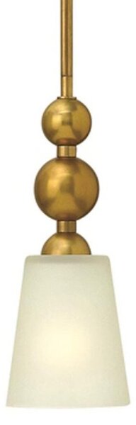 HK/ZELDA/P/A VS Vintage Brass Zelda Single Ceiling Pendant with Glass Shade