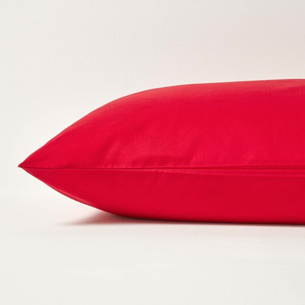 Red European Egyptian Cotton Pillowcase 200 TC, 40 x 80 cm