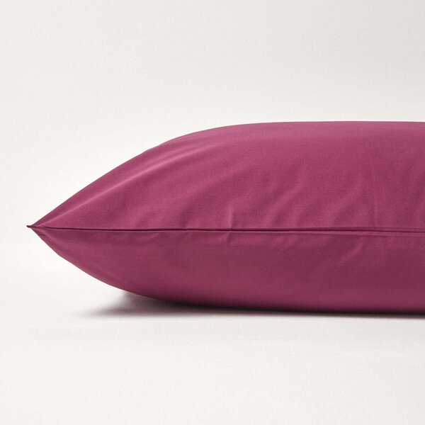 Plum European Egyptian Cotton Pillowcase 200 TC, 40 x 80 cm