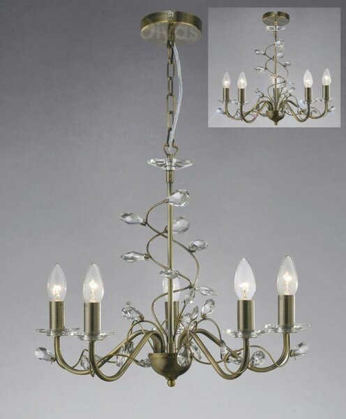Diyas IL31225 Willow Ceiling Pendant Light in Antique Brass