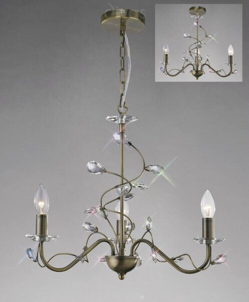 Diyas IL31223 Willow Ceiling Pendant Light in Antique Brass