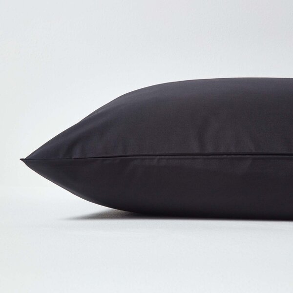 Black European Egyptian Cotton Pillowcase 200 TC, 40 x 80 cm