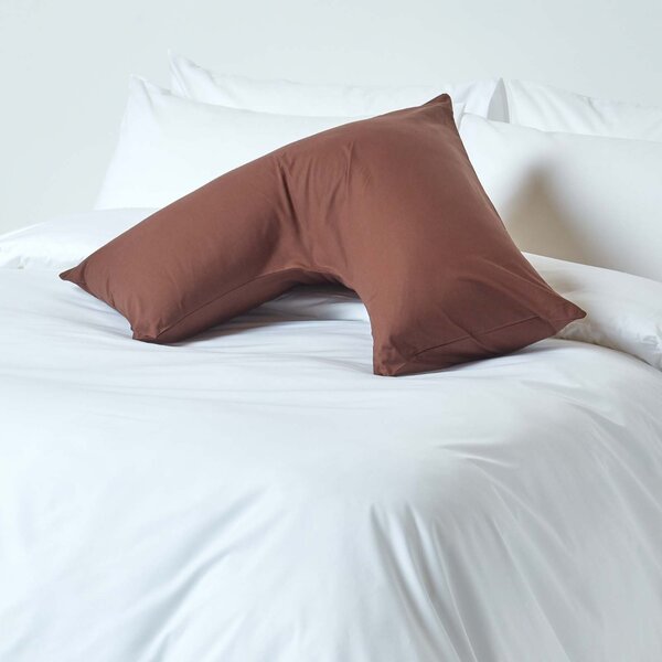 Homescapes Brown Egyptian Cotton V Shaped Pillowcase 200 TC