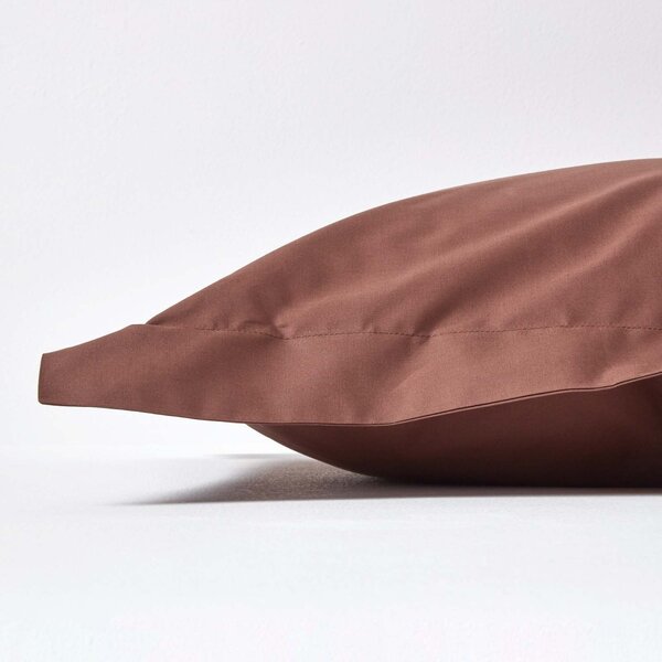 Homescapes Chocolate Egyptian Cotton Oxford Pillowcase 200 TC