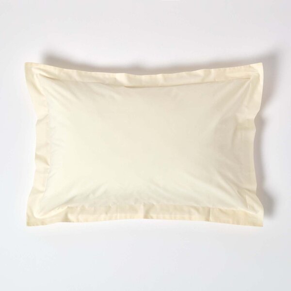 Cream Egyptian Cotton Oxford Pillowcase 200 TC, Standard Size